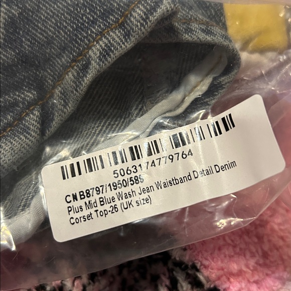 🆕🤍Blue Vintage LightWash Jean Waistband Denim Corset - Picture 5 of 5